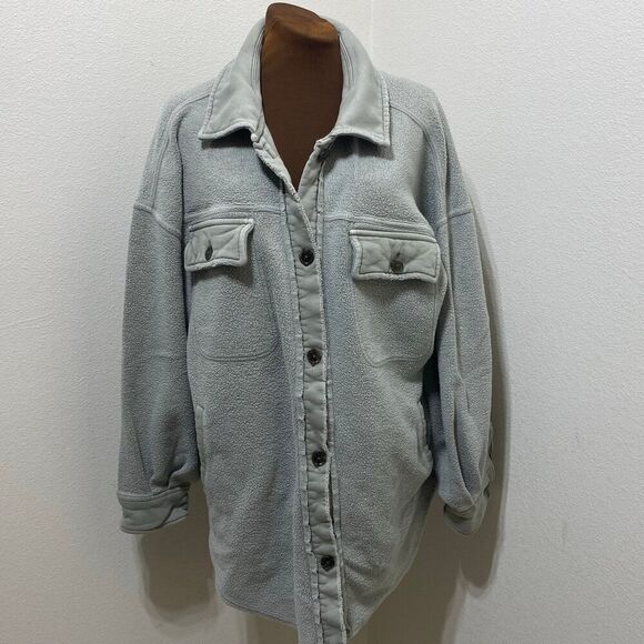 Free People Gray Button Down Shirt - Picture 1 of 11